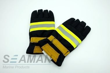Equipos ignífugos de la lucha contra el fuego de los guantes protectores del bombero del cuero de la fibra de Aramid