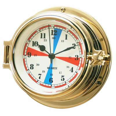 reloj de cobre amarillo Marine Nautical Instrument del sitio del radio-reloj del cuarzo de 180m m